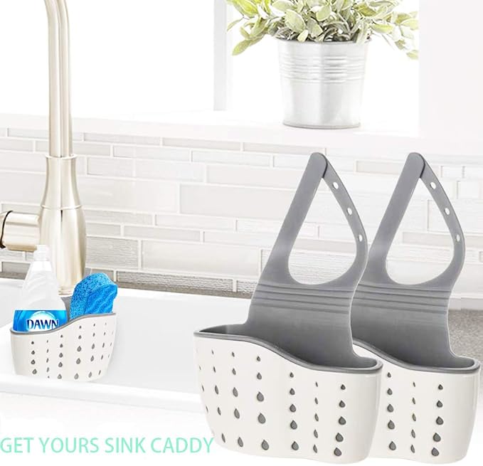 EC ELEGANTCHARM Kitchen Sink Caddy Sponge Holder Silicone Plastic Soap Holder - Image 6