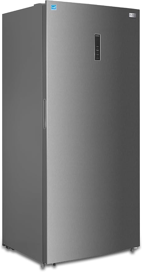 BLACK+DECKER 21.2 Cu. Ft. Convertible Freezer Refrigerator, Upright Freezer with Glass Shelves, Reversible Door, ENERGY STAR rated, Frost Free, BUC2120MS, Stainless Look