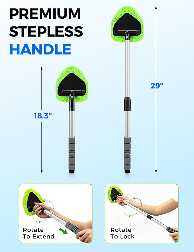 XINDELL Interior Windshield Cleaner Tool – Car Interior Window Cleaning Kit - Image 2