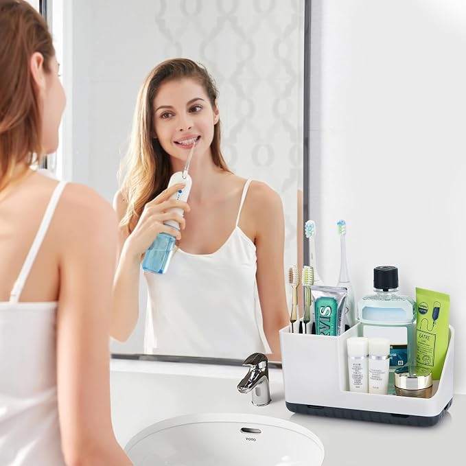 Toothbrush Holders for Bathroom Counter Organizer and Storage | Easy To Clean - Image 2