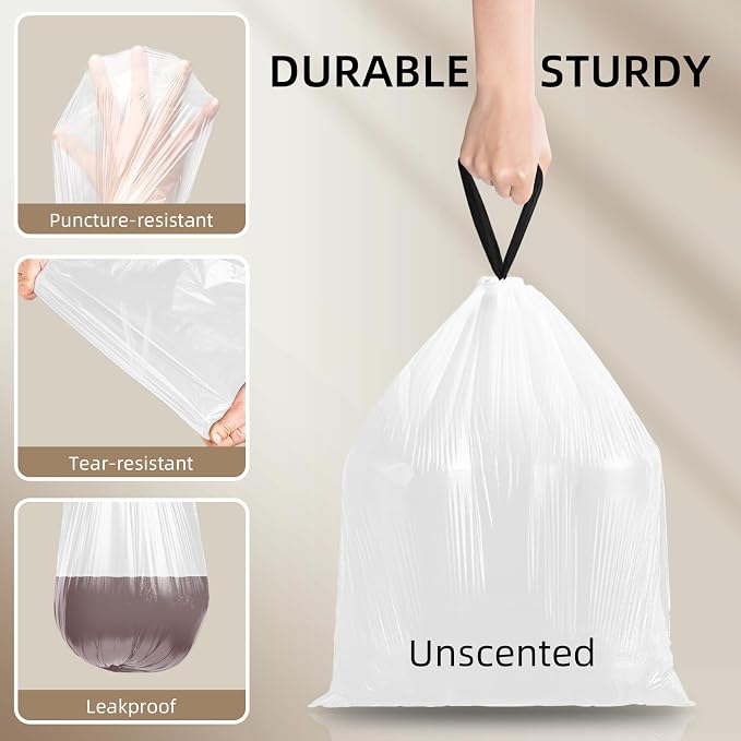 KSSKSS 4 Gallon Mini Drawstring Trash Bags, Small Garbage Bags by KSSKSS - Image 5