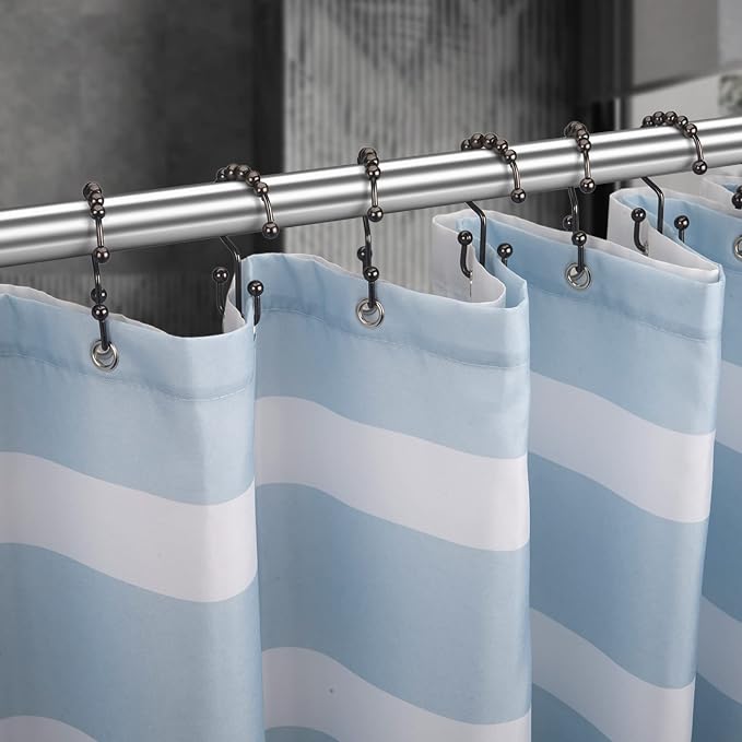 Titanker Shower Curtain Hooks Rings, Rust-Resistant Metal Double Glide Shower - Image 6