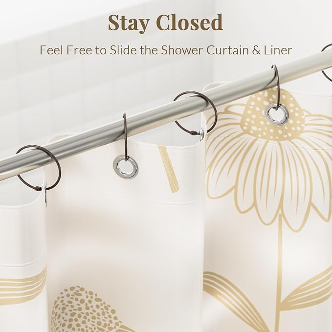 Bathway Shower Curtain Rings, Bronze Shower Curtain Hooks 12 Pcs Anti-Drop - Image 3