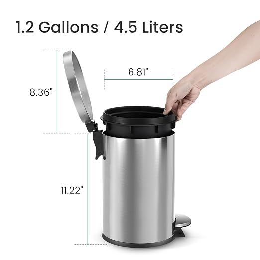 Cesun Small Round Bathroom Trash Can - Image 6