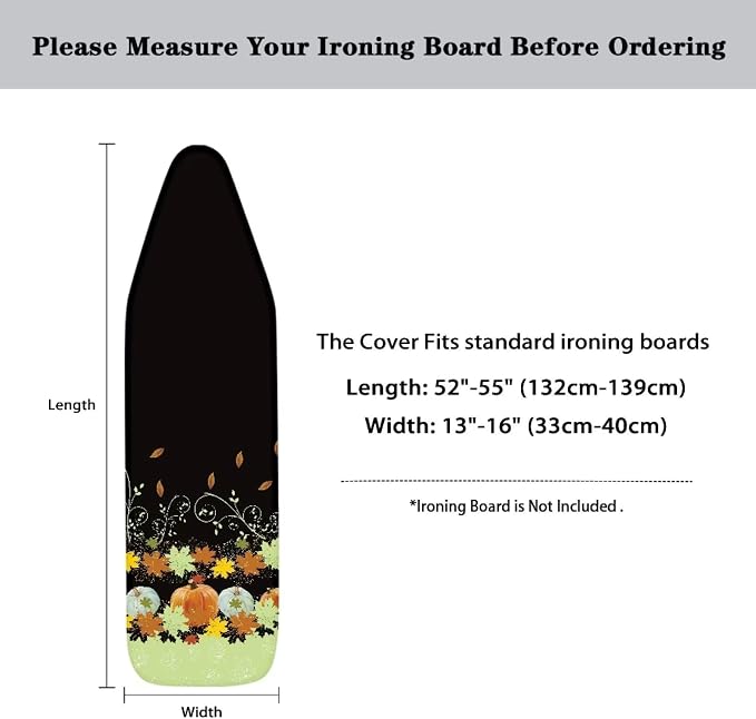 Ironing Board Cover and Pad Standard Size Heavy Duty Padded Pumpkin Maple Leaf - Image 6
