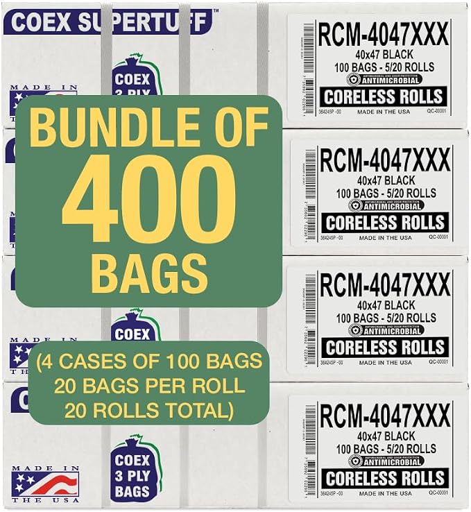 Aluf Plastics - 3 Ply Trash Bags, 45 Gallon, 2 Mil - Image 9