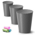 Lysam Bathroom Trash Can 3 Pack, 1.8 Gallon Small Trash Can by Lysam