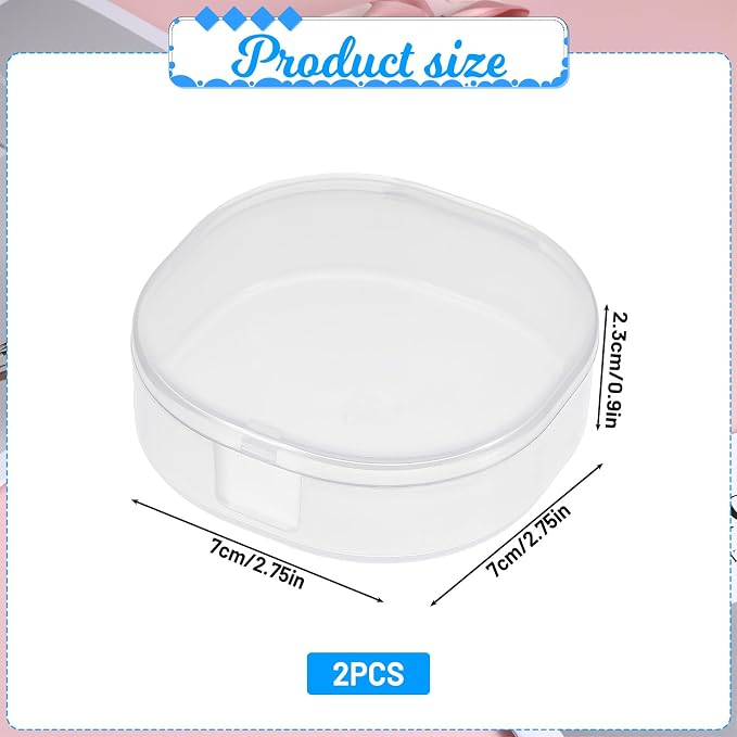 QfwdfcTrenz 2Pcs Plastic Cotton Square Holder Cosmetic Cotton Pads Holder - Image 2