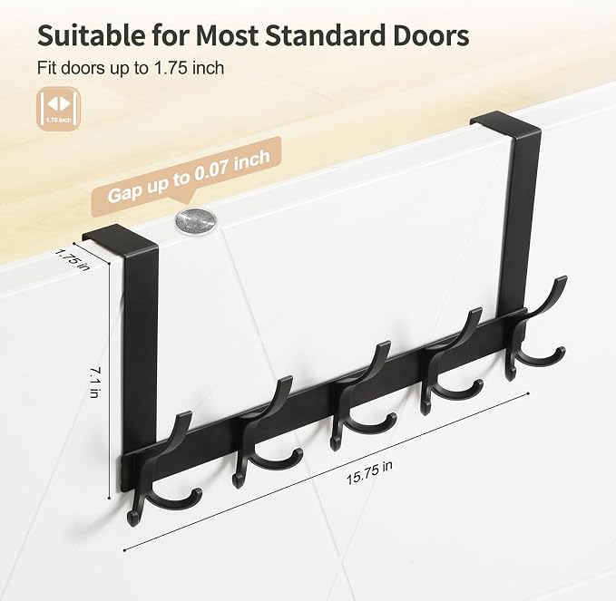 Optish Over The Door Hooks for Hanging, Over The Door Hanger, Over The Door - Image 2