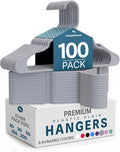 Utopia Home Plastic Hangers 100 Pack – Space Saving Clothes Hanger Grey | by UTOPIAHOME
