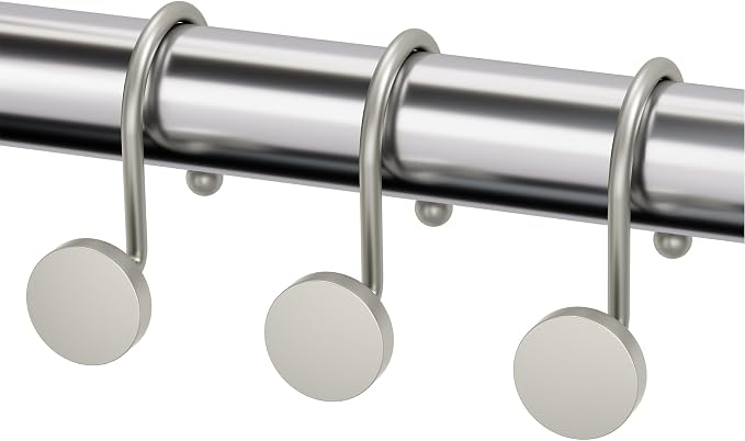 AmazerBath Shower Curtain Hooks, Shower Curtain Rings, Heavy Duty Modern by AmazerBath