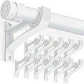 KOLAKO Curtain Rod Bracket, Heavy Duty Holders, 12 Pack White Hooks Hangers by KOLAKO