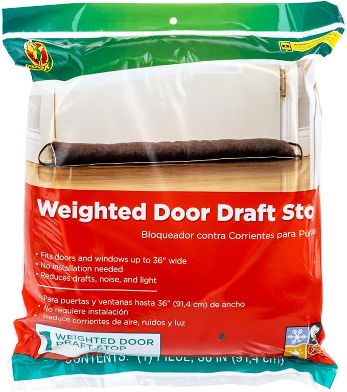 Duck Brand Weighted Door Draft Stopper, Block Drafts, & Reduce Noise, Under - Image 2