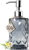 JASAI 12Oz Diamond Grey Glass Soap Dispenser by JASAIHOME
