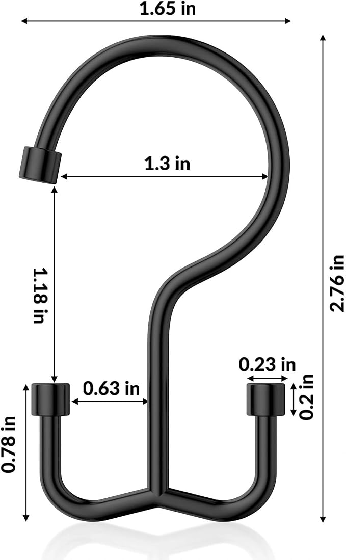 Shower Curtain Hooks, Shower Curtain Rings, Durable Rust Proof Black Shower - Image 3