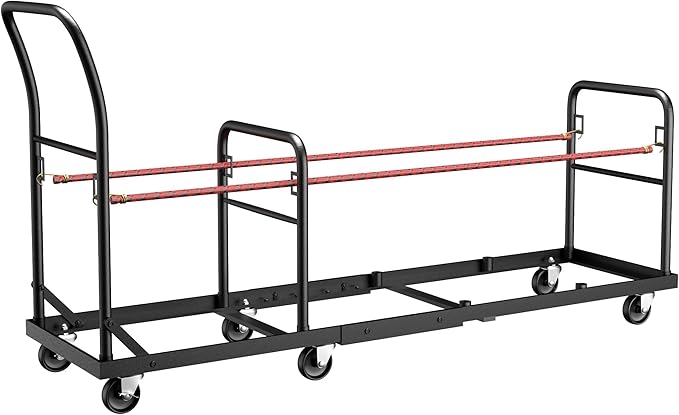 Folding Chair Cart with Wheels Heavy Duty 500 LBS Capacity, Rolling Chair Dolly for 50 Chairs w/Dual Handles & Anti-Fall Design, Commercial Cart for Events, Church, Conference, Weddings