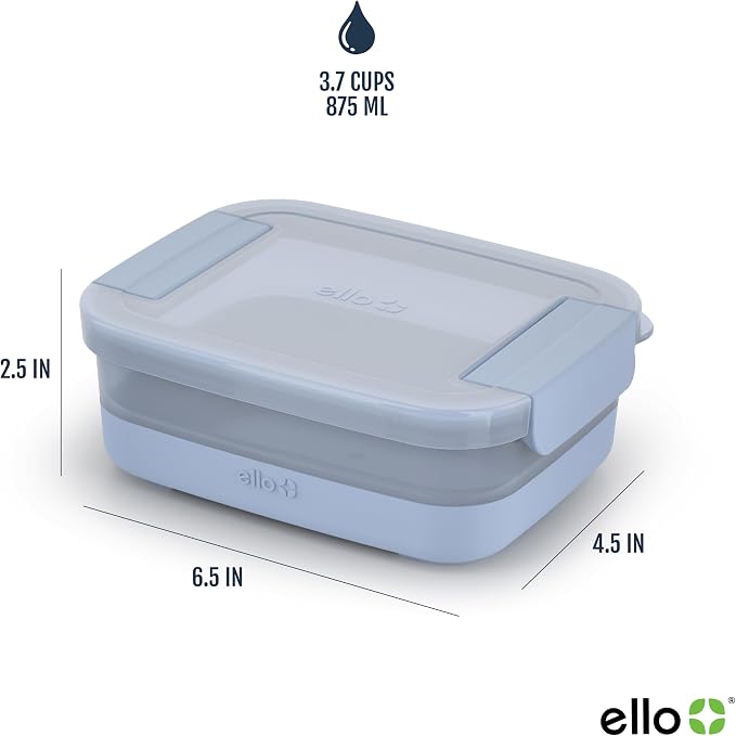 Ello 3.7 Cup Plastic Meal Prep Containers, 5 Pack, Melon | Set of 5 leakproof - Image 3