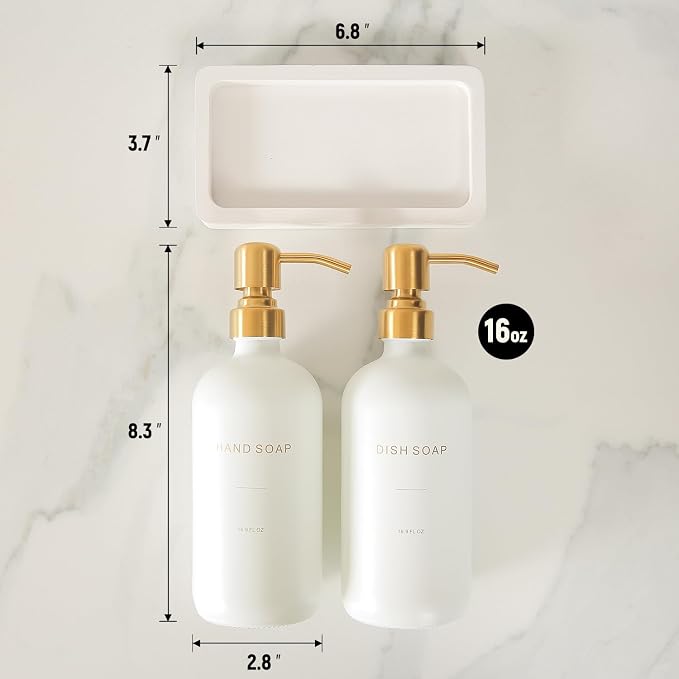 Prus Waso Gold Soap Dispenser Set | Glass Soap Dispenser - Image 7
