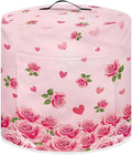 Pressure Cooker Cover for Women,Pink Rose Print Dust-proof Cover for Rice Cooker Air Fryer Kitchen Appliance Covers with Top Handle and Pocket Home Kitchen Decor Gifts for Friends