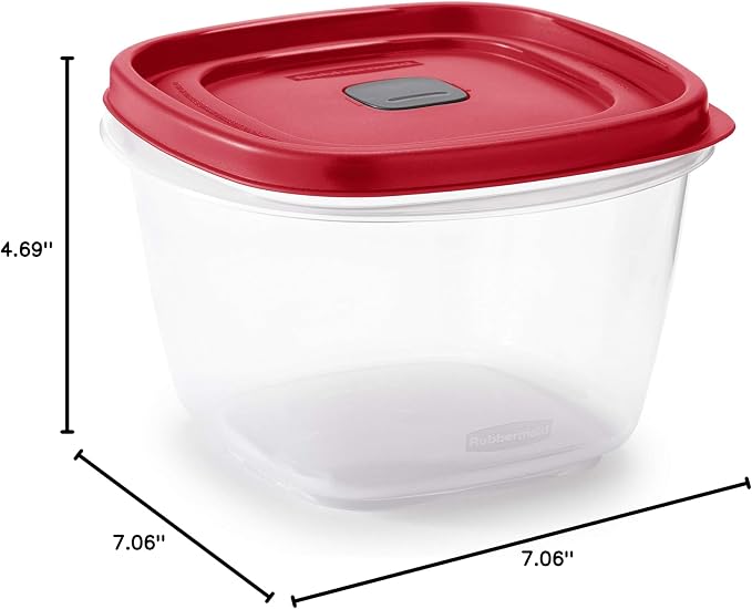 Rubbermaid Easy Find Vented Lid Food Storage Containers 7-Cup Red - Image 8