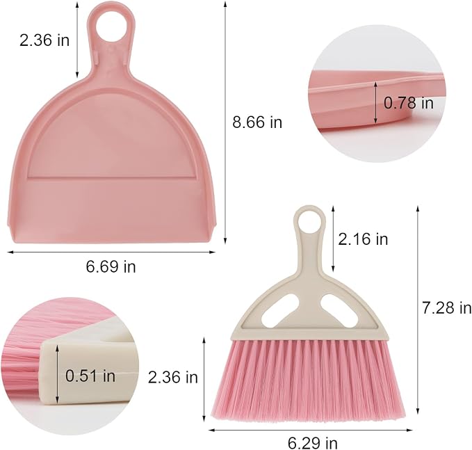 3 Pcs Mini Broom and Dustpan Set Small Hand Broom - Image 2