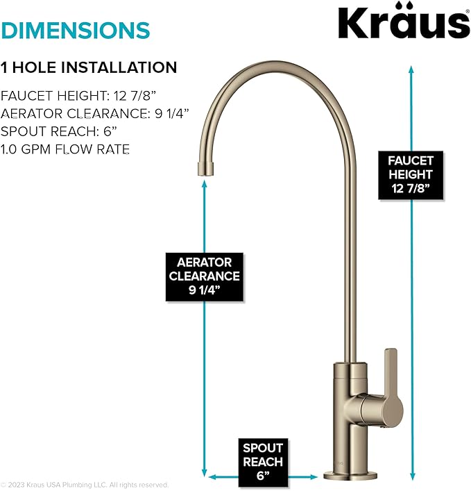 KRAUS Oletto Single Handle Drinking Water Filter Faucet - Image 4