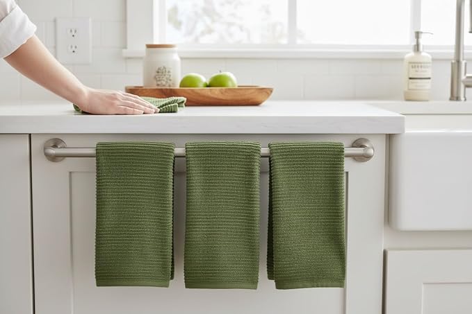Avocado Forest Green Kitchen Dish Towels, 100% Cotton - Image 6