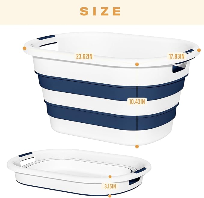 OOAMBB 43L Collapsible Laundry Basket Plastic | Pop Up Laundry hamper/Storage - Image 6