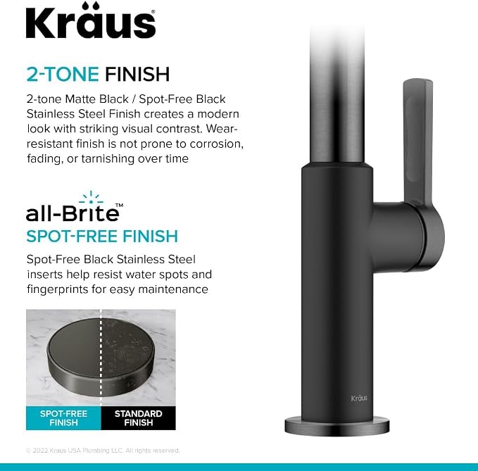 KRAUS Oletto High-Arc Single Handle Pull-Down Kitchen Faucet in Matte - Image 7