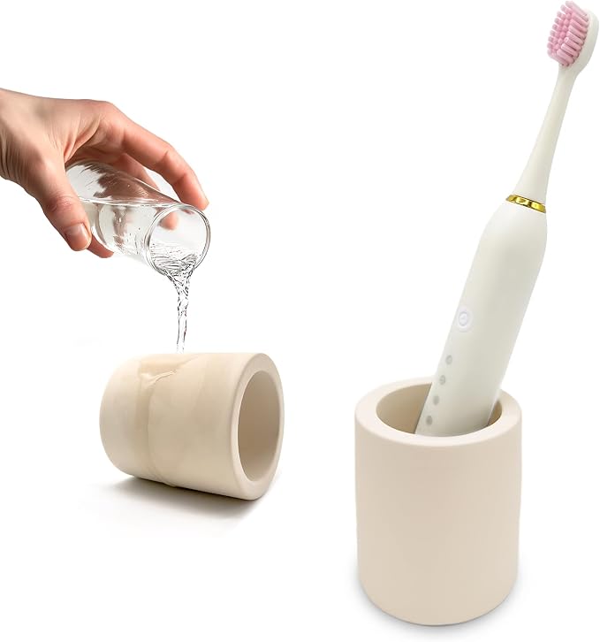 Diatomite Toothbrush Holder, Quick Dry Bathroom Stand | Water Absorbing by Unknown