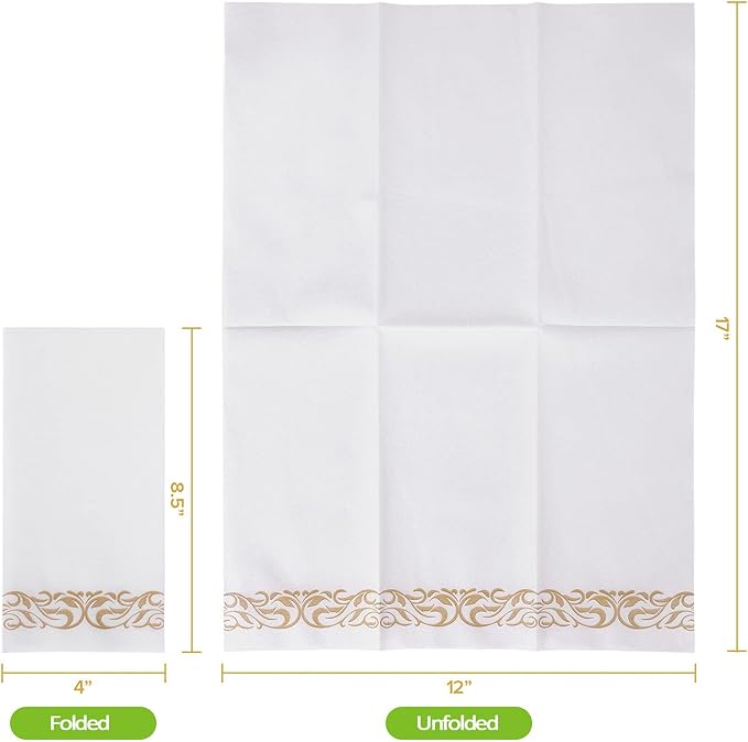 FOCUSLINE 200 Linen Feel Disposable Bathroom Napkins, Soft and Absorbent Paper - Image 2