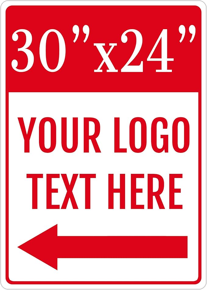 Extra Large Custom Outdoor Metal Sign for Garage Business Wall, 30x24 Inch, Rust-Free Aluminum Weather Resistant, Waterproof, Durable Ink, Easy to Mount