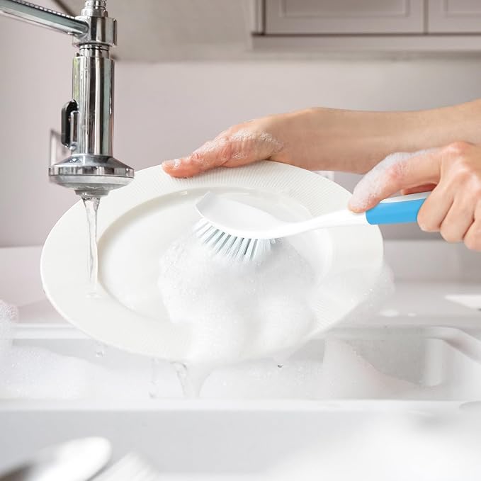 Dish Brush with Long Handle for Kitchen Sink Pot Pan Cleaning, 2 Pack | Plastic - Image 5