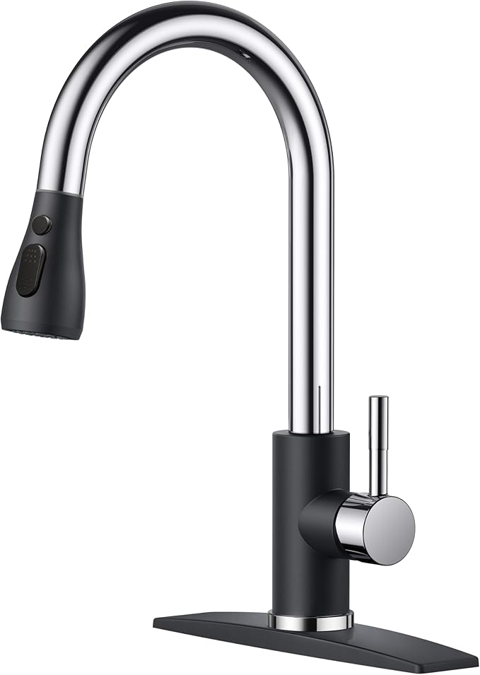 FORIOUS Kitchen Faucets, Pull Down Sprayer, Stainless Steel, Single Handle by FORIOUS