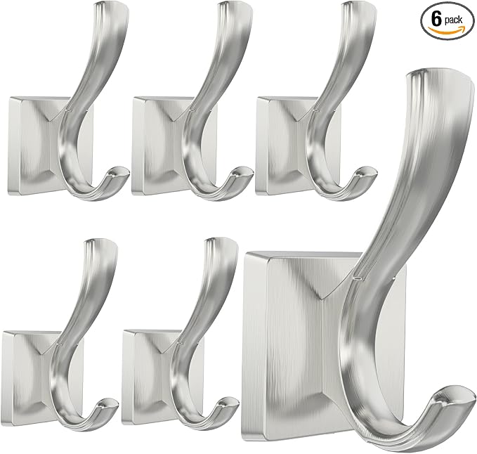 TOFIIGREM Silver Coat Hooks for Wall, Bath Robe Hook for Bathroom, Entryway Hat by TOFIIGREM