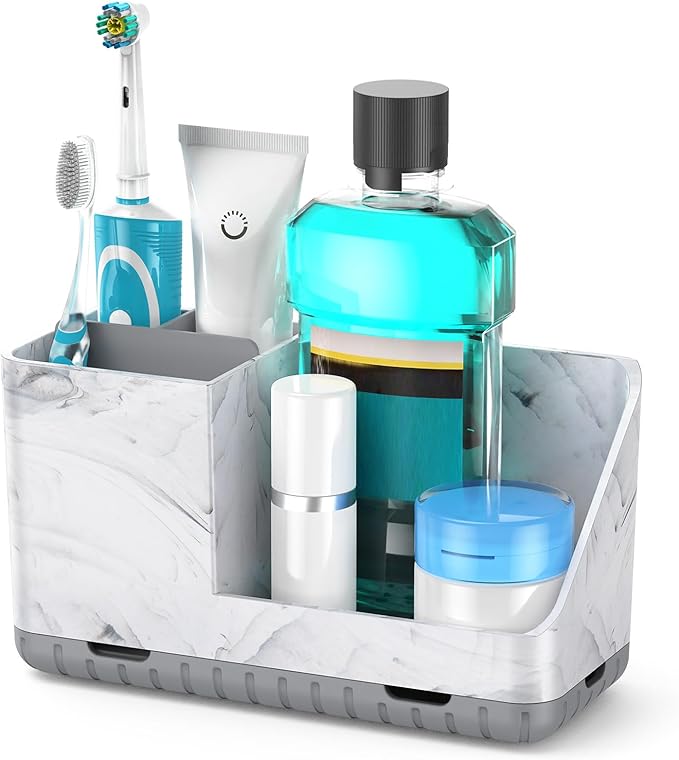 Toothbrush Holders for Bathroom Countertop Organizers | Easy To Clean, by PARKMANI