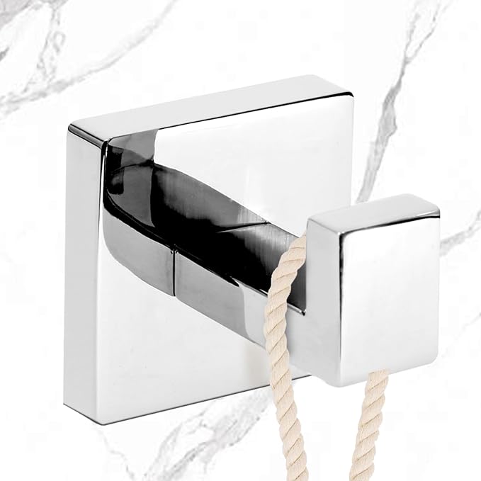 IBosins 4-Pack Towel Hooks Hand Towel Holder Robe Hanger Polished Chrome | - Image 2