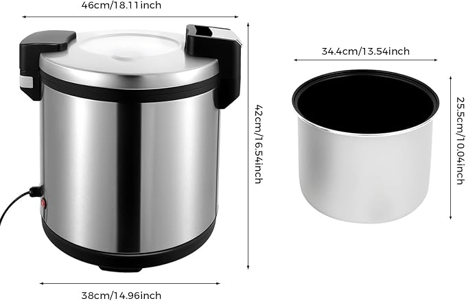 Commercial Rice Warmer,Electric Non-Stick Food & Rice Warmer,Constant Temperature Soup Warmers for Restaurant Party Family,NOT Cooker