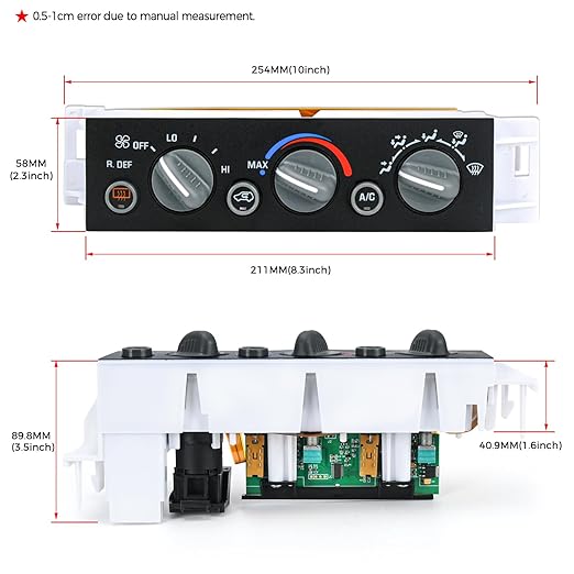 599-006 Heater Climate Control Panel Module A/C Climate Control Module with Rear Window Defogger Switch Compatible with Chevy Suburban Tahoe GMC Yukon 1996-2000 9378805 15-72547