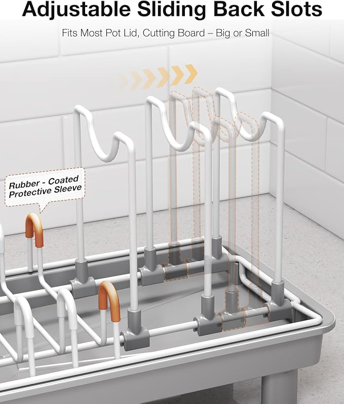 Small Dish Drying Rack with Drainboard, Compact - Image 6