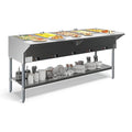 KoolMore 5-Pan Open Well Commercial Electric Stainless Steel Steam Table Food Warmer for Buffets with Undershelf, Warming Control Knobs, and Front Serving Area [240V] (KM-OWS-5), Silver