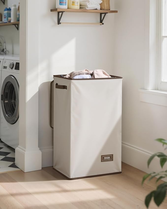 SOLEDI 90L Laundry Hamper with Lid, Large Collapsible Laundry Basket | Sturdy - Image 2