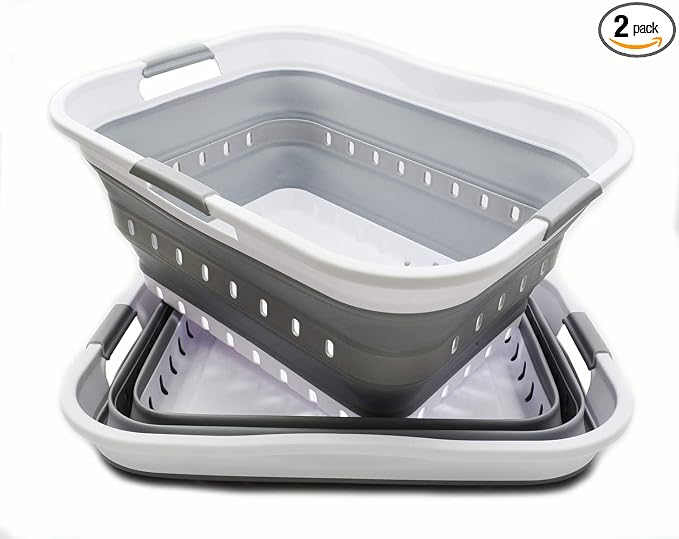 SAMMART 42L Collapsible Plastic Laundry Basket by SAMMART