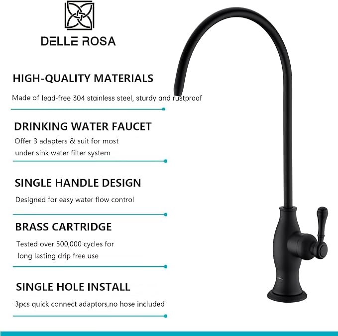 Delle Rosa Drinking Water Purifier Faucet, Commercial Filtration Faucets - Image 2