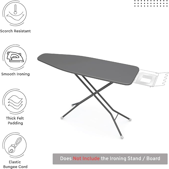 Encasa XO Ironing Board Cover and Pad, Wide 49"x18" - Image 2
