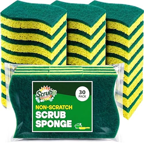 SCRUBIT Sponges Kitchen Heavy Duty Dish Sponge, 30 Pack Sponges by SCRUBIT