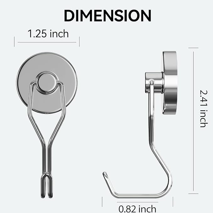 Tohoer Magnetic Hooks, 100LBS Neodymium Magnets Hook Heavy Duty - Image 4