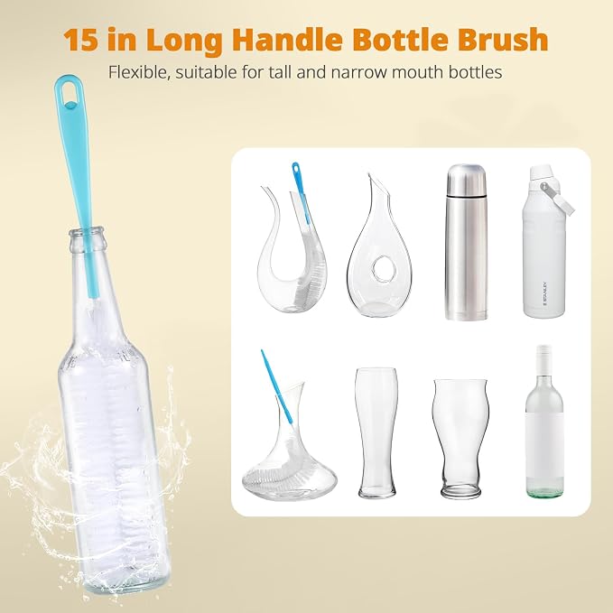 OUTXE 5 Pack Bottle Brush Cleaning Set, 5-in-1 Cup Cleaner Brush | - Image 4
