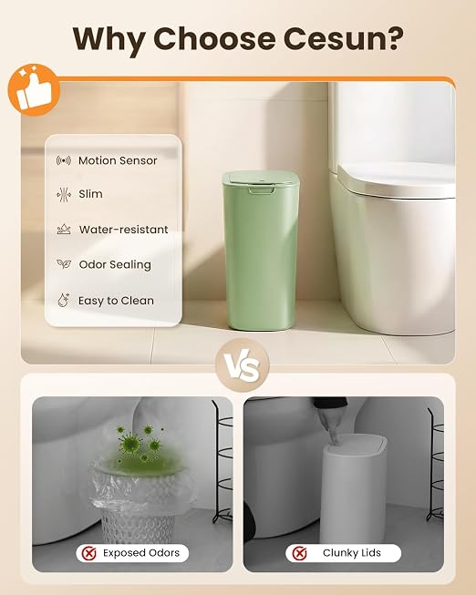 Cesun 5 Gallon Automatic Bathroom Trash Can - Image 7