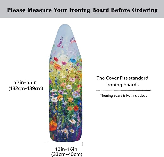 Wild Floral Art Ironing Board Cover, Stain Resist - Image 5